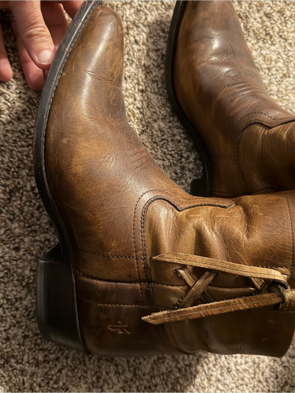 Frye Billy Brown Leather Western Boots